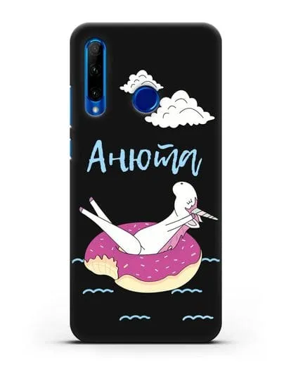 Именной чехол Единорог на море силиконовый для Honor 10i