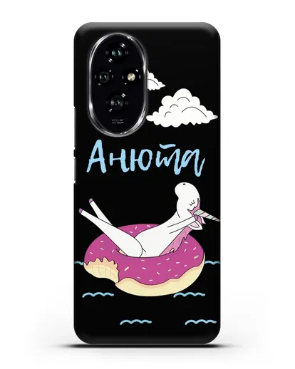 Именной чехол Единорог на море силиконовый для Honor 200