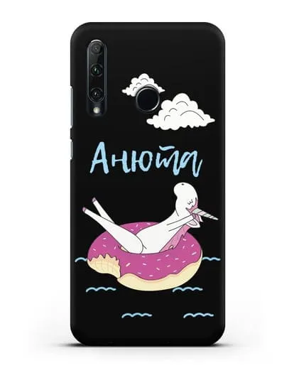 Именной чехол Единорог на море силиконовый для Honor 20e