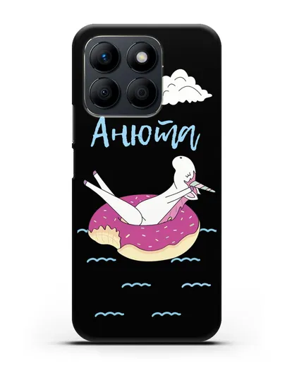 Именной чехол Единорог на море силиконовый для Honor X8b