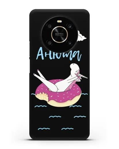 Именной чехол Единорог на море силиконовый для Honor X9