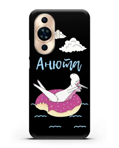 Именной чехол Единорог на море силиконовый для Huawei Nova 11