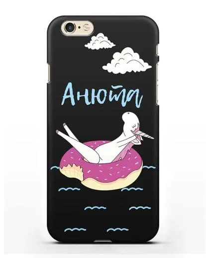 Именной чехол Единорог на море силиконовый для iPhone 6