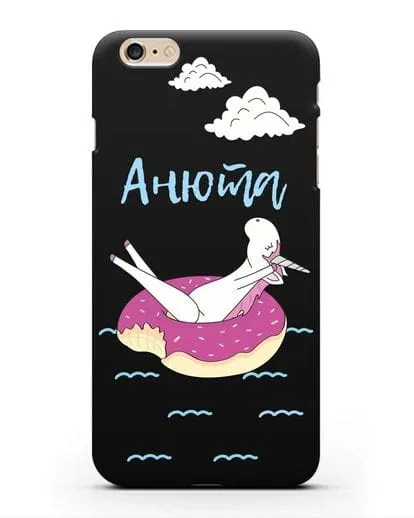 Именной чехол Единорог на море силиконовый для iPhone 6 Plus