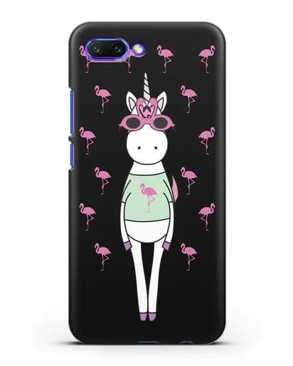 Чехол с иллюстрацией Единорог и фламинго силиконовый для Honor 10