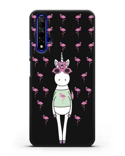 Чехол с иллюстрацией Единорог и фламинго силиконовый для Honor 20