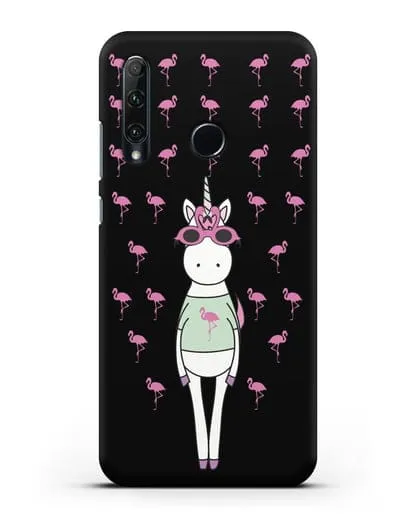 Чехол с иллюстрацией Единорог и фламинго силиконовый для Honor 20e