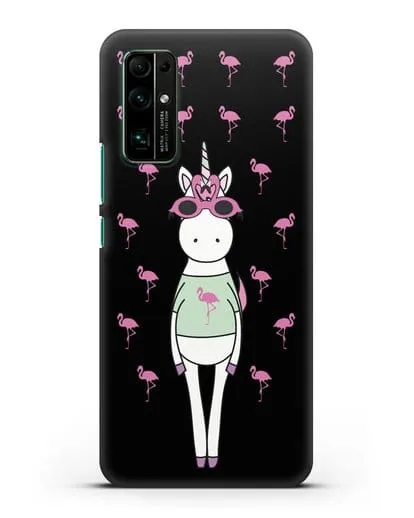Чехол с иллюстрацией Единорог и фламинго силиконовый для Honor 30