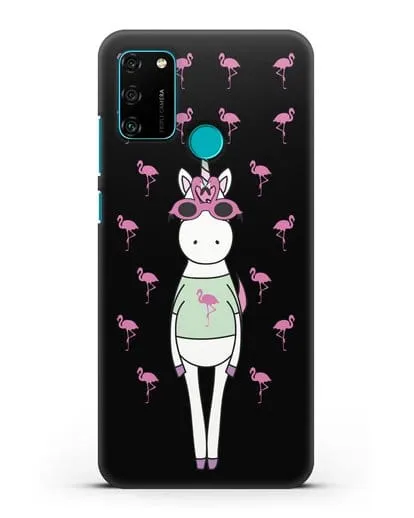 Чехол с иллюстрацией Единорог и фламинго силиконовый для Honor 9A