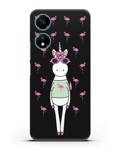 Чехол с иллюстрацией Единорог и фламинго силиконовый для Honor X5 Plus