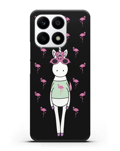 Чехол с иллюстрацией Единорог и фламинго силиконовый для Honor X8a