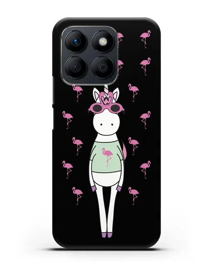 Чехол с иллюстрацией Единорог и фламинго силиконовый для Honor X8b