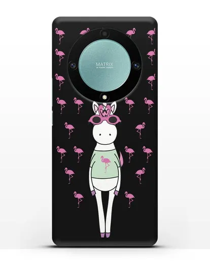 Чехол с иллюстрацией Единорог и фламинго силиконовый для Honor X9a