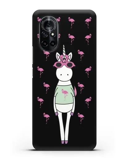 Чехол с иллюстрацией Единорог и фламинго силиконовый для Huawei Nova 8