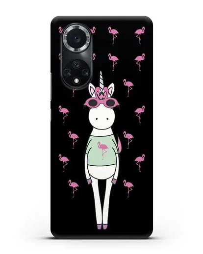 Чехол с иллюстрацией Единорог и фламинго силиконовый для Huawei Nova 9