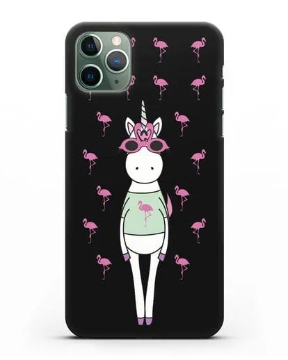 Чехол с иллюстрацией Единорог и фламинго силиконовый для iPhone 11 Pro Max