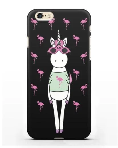 Чехол с иллюстрацией Единорог и фламинго силиконовый для iPhone 6
