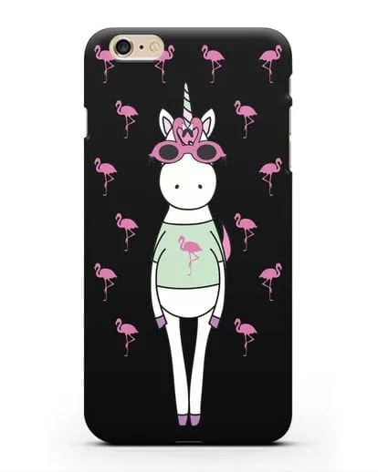 Чехол с иллюстрацией Единорог и фламинго силиконовый для iPhone 6 Plus