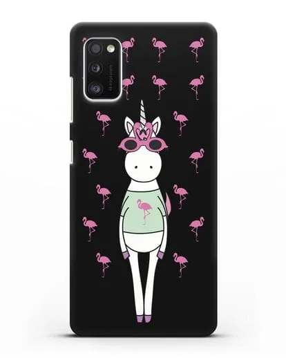 Чехол с иллюстрацией Единорог и фламинго силиконовый для Samsung Galaxy A41 [SM-A415F]