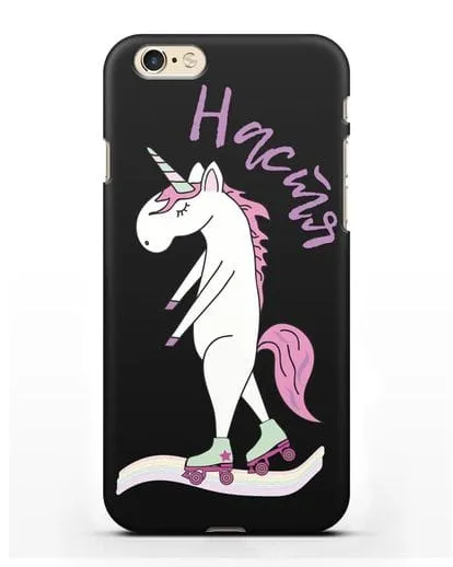 Именной чехол Единорог на роликах силиконовый для iPhone 6s
