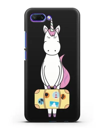 Чехол с дизайном Единорог с чемоданом для путешествий силиконовый для Honor 10