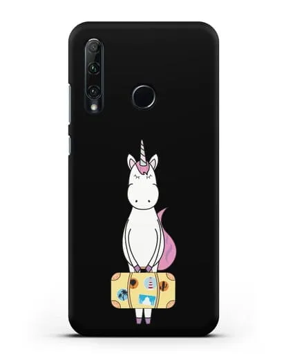 Чехол с дизайном Единорог с чемоданом для путешествий силиконовый для Honor 20e