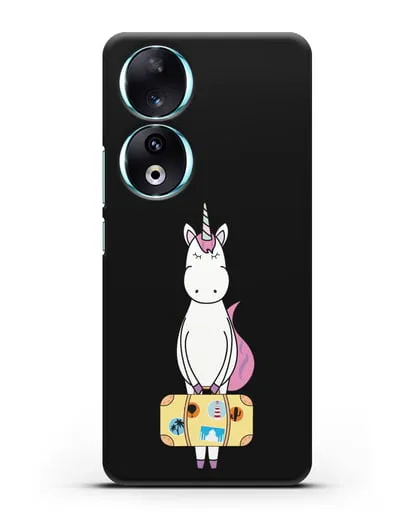Чехол с дизайном Единорог с чемоданом для путешествий силиконовый для Honor 90