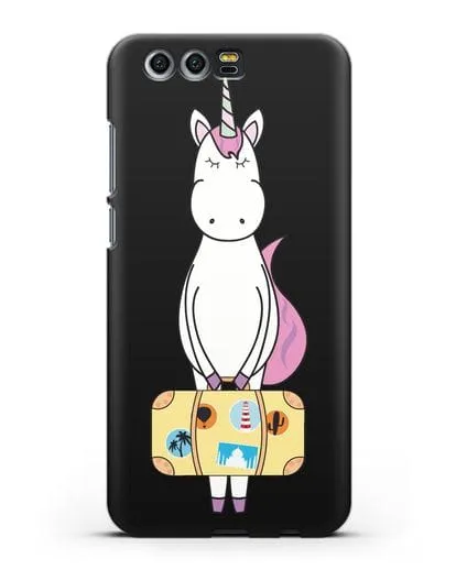 Чехол с дизайном Единорог с чемоданом для путешествий силиконовый для Honor 9