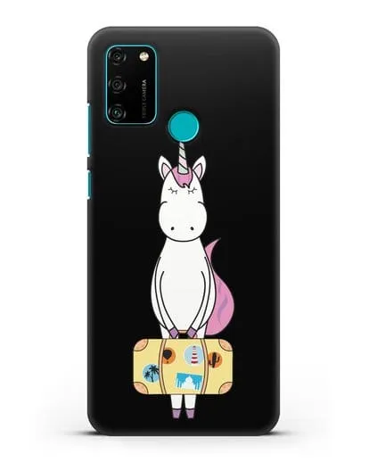 Чехол с дизайном Единорог с чемоданом для путешествий силиконовый для Honor 9A