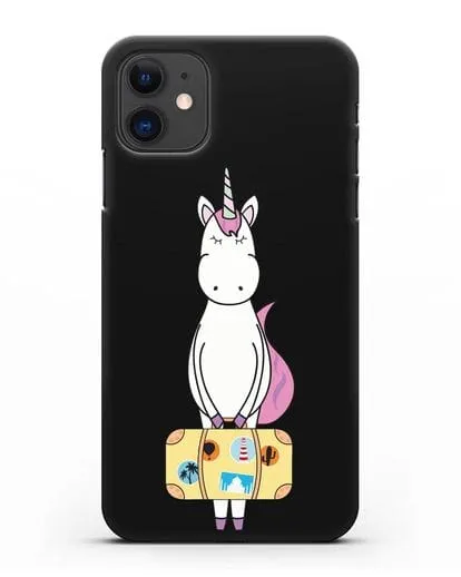 Чехол с дизайном Единорог с чемоданом для путешествий силиконовый для iPhone 11