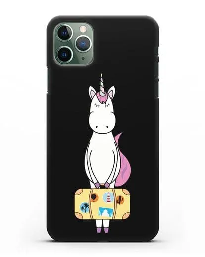 Чехол с дизайном Единорог с чемоданом для путешествий силиконовый для iPhone 11 Pro Max