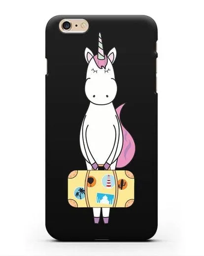 Чехол с дизайном Единорог с чемоданом для путешествий силиконовый для iPhone 6 Plus