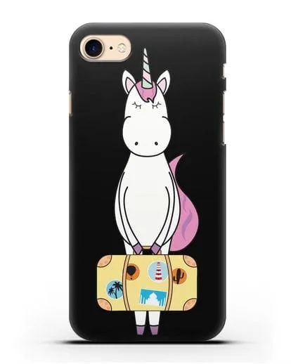 Чехол с дизайном Единорог с чемоданом для путешествий силиконовый для iPhone 7