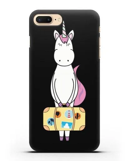 Чехол с дизайном Единорог с чемоданом для путешествий силиконовый для iPhone 7 Plus