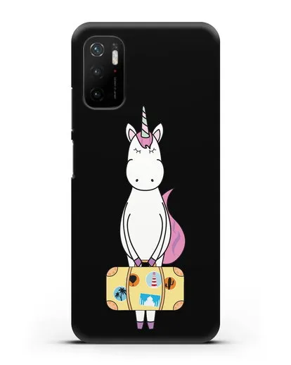 Чехол с дизайном Единорог с чемоданом для путешествий силиконовый для Xiaomi Poco M3 Pro