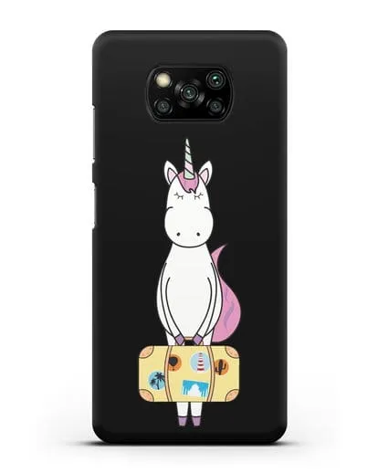 Чехол с дизайном Единорог с чемоданом для путешествий силиконовый для Xiaomi Poco X3
