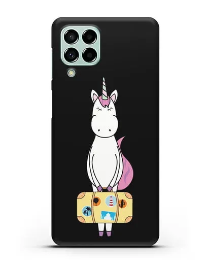 Чехол с дизайном Единорог с чемоданом для путешествий силиконовый для Samsung Galaxy M53 [SM-M536]