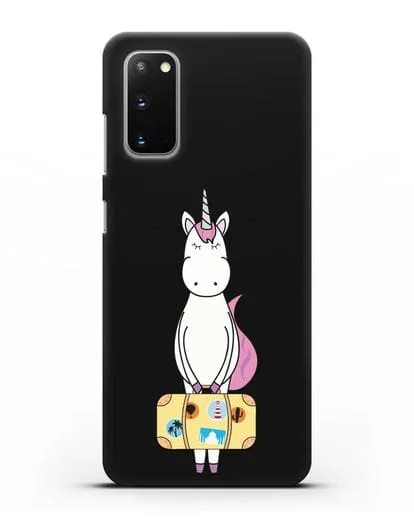 Чехол с дизайном Единорог с чемоданом для путешествий силиконовый для Samsung Galaxy S20 [SM-G980F]