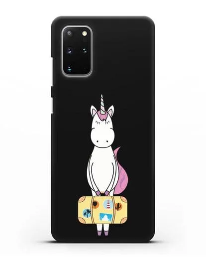 Чехол с дизайном Единорог с чемоданом для путешествий силиконовый для Samsung Galaxy S20 Plus [SM-G985F]