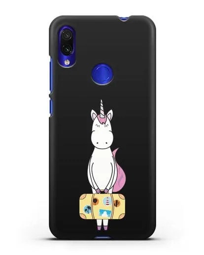 Чехол с дизайном Единорог с чемоданом для путешествий силиконовый для Xiaomi Redmi Note 7