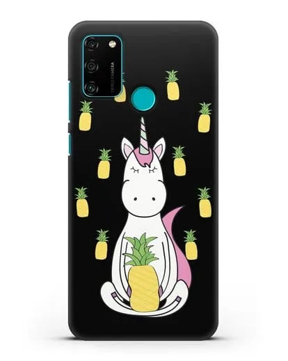 Чехол с рисунком Единорог и ананасы силиконовый для Honor 9A