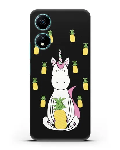 Чехол с рисунком Единорог и ананасы силиконовый для Honor X5 Plus