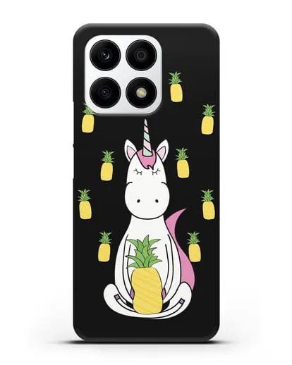 Чехол с рисунком Единорог и ананасы силиконовый для Honor X8a