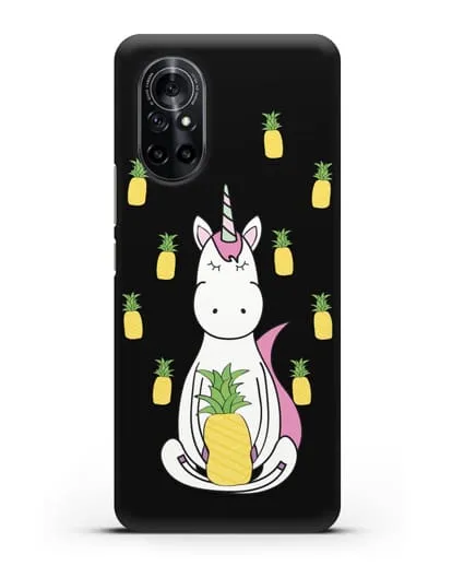 Чехол с рисунком Единорог и ананасы силиконовый для Huawei Nova 8