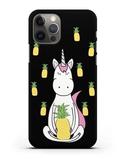 Чехол с рисунком Единорог и ананасы силиконовый для iPhone 12 Pro