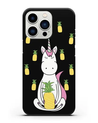 Чехол с рисунком Единорог и ананасы силиконовый для iPhone 13 Pro