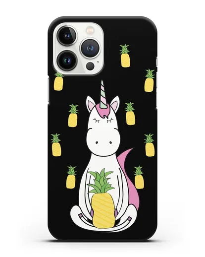 Чехол с рисунком Единорог и ананасы силиконовый для iPhone 13 Pro Max
