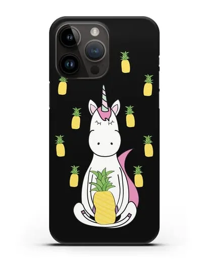 Чехол с рисунком Единорог и ананасы силиконовый для iPhone 14 Pro Max