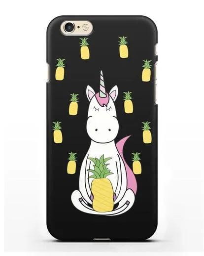 Чехол с рисунком Единорог и ананасы силиконовый для iPhone 6