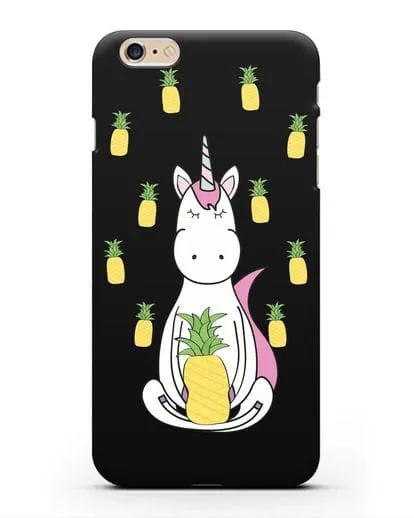 Чехол с рисунком Единорог и ананасы силиконовый для iPhone 6 Plus